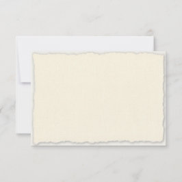 Faux Deckle Kant Ivory White Bröllop Vågrät OSA Kort