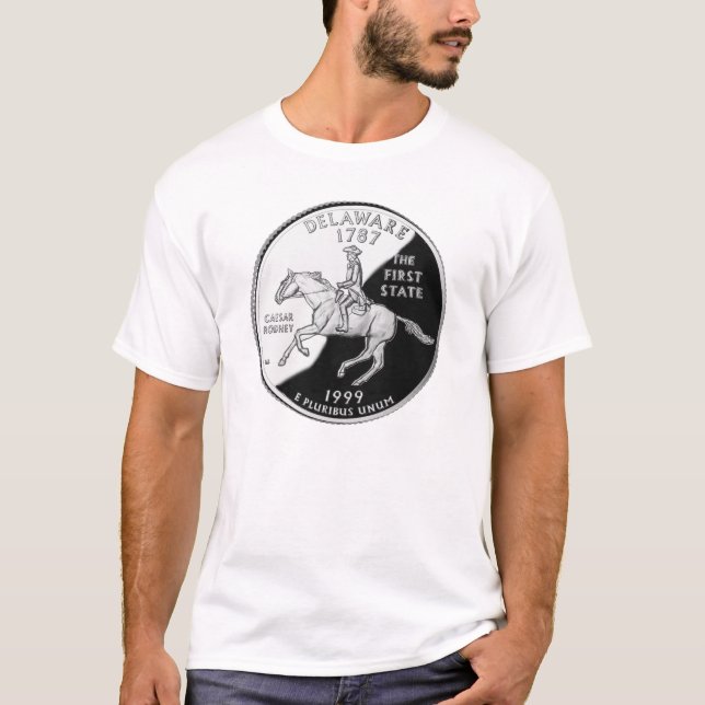 Faux Delaware-tillståndskvartal T Shirt (Framsida)