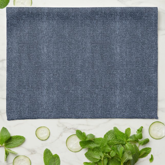 Faux Denim Blue Jean Kökshandduk (Vikta)
