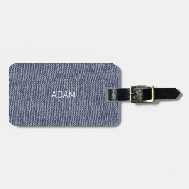 Faux Denim Struktur Navy Blue Mousepad Bagagebricka (Horisontell Framsida)