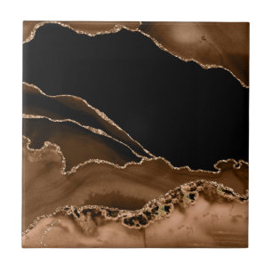 Faux Desert Brown Marcular Agate Contemporary Ston Kakelplatta