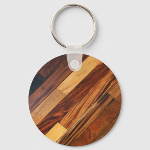 Faux Diagonal Wood Flooring Nyckelring