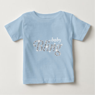 Faux diamant på pastellblått "baby Bling"-mönster T Shirt