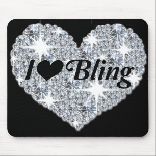 Faux diamond eart 'i kärlek bling' musmatta