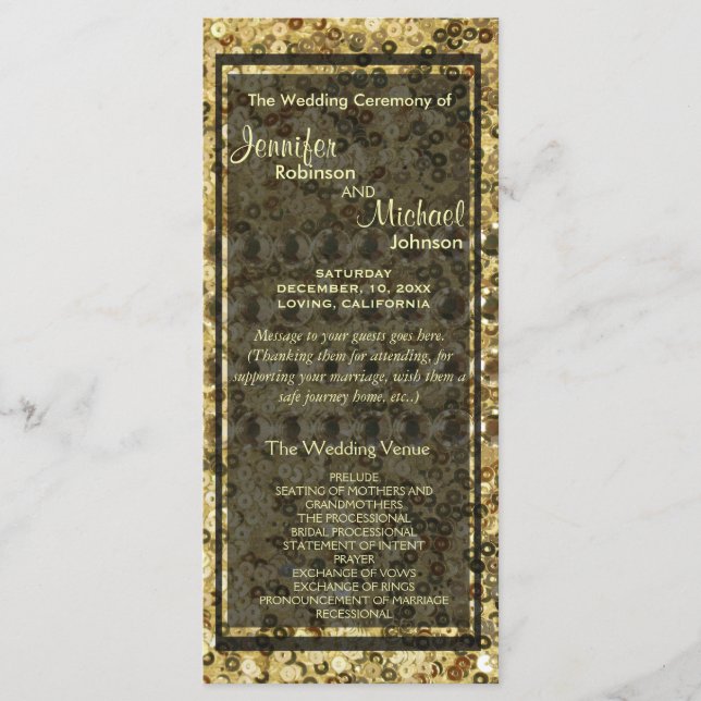 Faux Diamond och Guld Glitter look Program (Framsida)