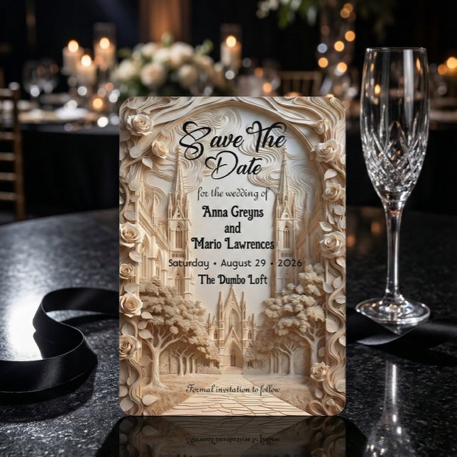 Faux Embossed Cathedral Arch Floral Relief Spara Datumet (Skapare uppladdad)