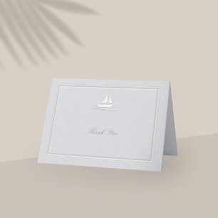 Faux Embossed Coastal Formal Bröllop Tack Kort