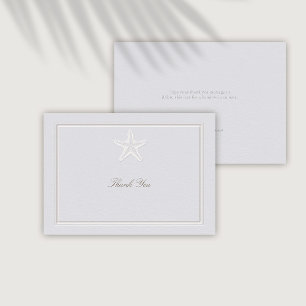 Faux Embossed Coastal Starfish Formal Bröllop Tack Kort