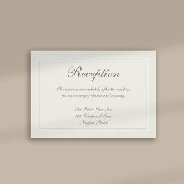 Faux Embossed Forme Traditional Reception Bröllop Tilläggskort