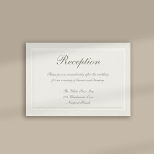 Faux Embossed Forme Traditional Reception Bröllop Tilläggskort