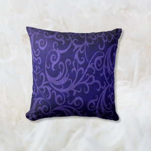 Faux Embossed Leather Swirl Royal Lila Kudde