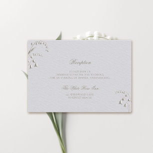 Faux Embossed Lily Valley Formell Reception Bröllo Tilläggskort