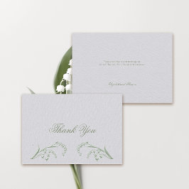 Faux Embossed Lily Valley Grönt Formal Bröllop Tack Kort