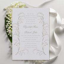 Faux Embossed Lily Valley Ivory Formal Bröllop