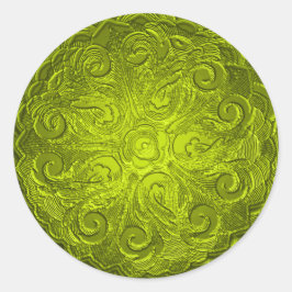 Faux embossed look ornate Seal, Lime Runt Klistermärke