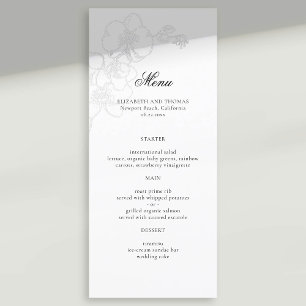 Faux Embossed Orchid Modern Classic Bröllop Meny