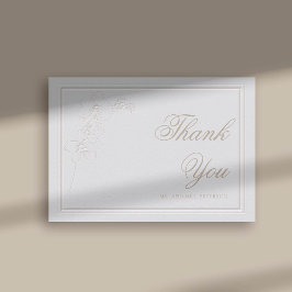 Faux Embossed Orchid Ram Elfenbenskusten Bröllop T Tack Kort