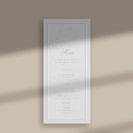 Faux Embossed Orchid Ram Ivory Classic Bröllop Meny