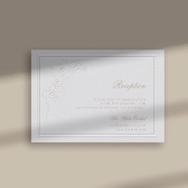 Faux Embossed Orchid Ram Ivory Reception Bröllop Tilläggskort