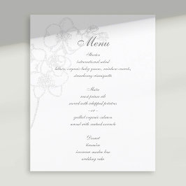Faux Embossed Orchid Traditional Bröllop Menu