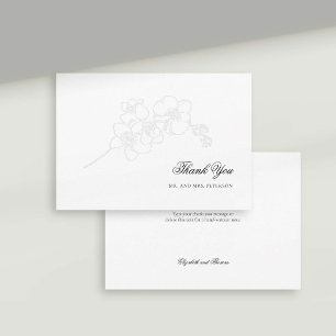 Faux Embossed Orchids Elegant bröllop Tack Kort