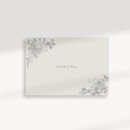 Faux Embossed Peony Classic Ecru Bröllop Tack