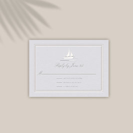 Faux Embossed Ram Boat Coastal Bröllop Response