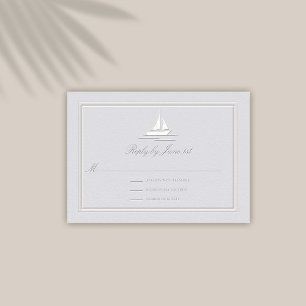 Faux Embossed Ram Boat Coastal Bröllop Response