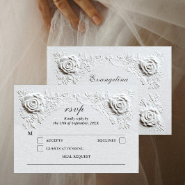 Faux Embossed Ro Elegant Script Bröllop OSA Kort