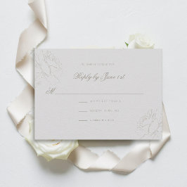 Faux Embossed Ro Ivory Classic Bröllop Response