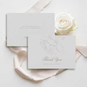 Faux Embossed Ro Ivory Classic Formal Bröllop Tack Kort
