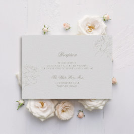Faux Embossed Ro Ivory Classic Reception Bröllop Tilläggskort