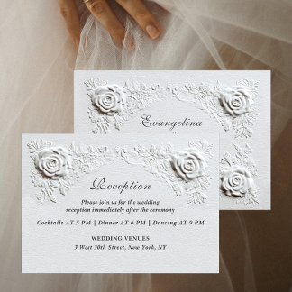 Faux Embossed Ro Script Reception Bröllop Tilläggskort