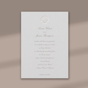 Faux Embossed Seashell Formal Classic Bröllop Inbjudningar