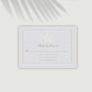 Faux Embossed Starfish Coastal Bröllop Response