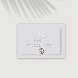 Faux Embossed Starfish Coastal QR Bröllop Response