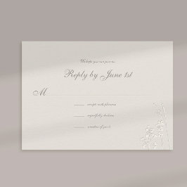 Faux Embossed Wildblommes Formal Bröllop Response