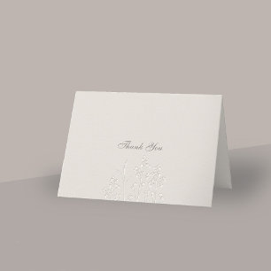 Faux Embossed Wildblommor Foldad Bröllop Tack Kort