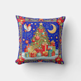 Faux Embroiderad Decorated Julgran Kudde