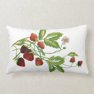 Faux Embroiderad Strawberry Pillow Lumbarkudde