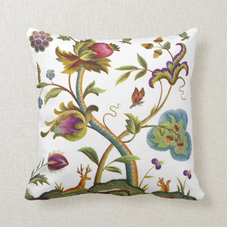 Faux Embroidery - Livets träd Jacobean Crewel Kudde