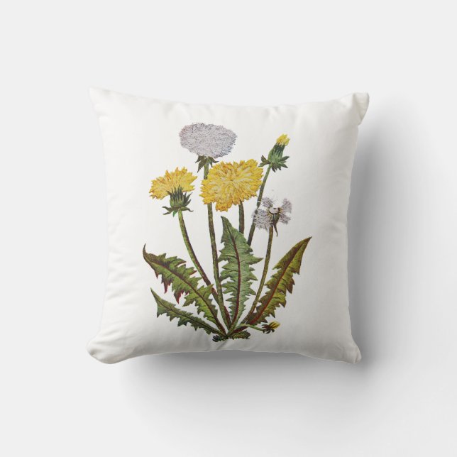 Faux Embroized Dandelions Pillow Kudde (Framsida)