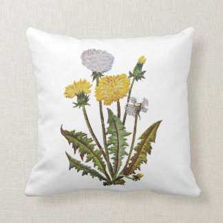 Faux Embroized Dandelions Pillow Kudde