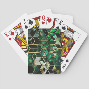 Faux Emerald, Grönt och Guld, Geometric Casinokort