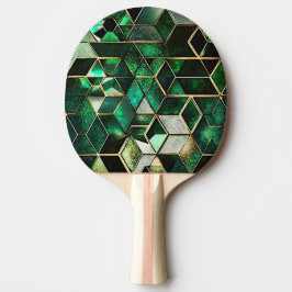 Faux Emerald, Grönt och Guld, Geometric Pingisracket