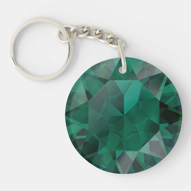 Faux Emerald Prated Acrylic Keychain (Framsidan)