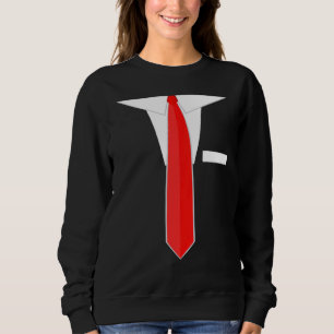 Faux Fake Tuxedo Kostym Dress Tie T Shirt