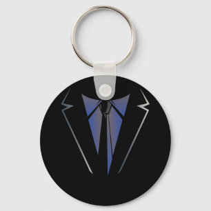 Faux Fake Tuxedo Kostym Vest and tie Independence Nyckelring