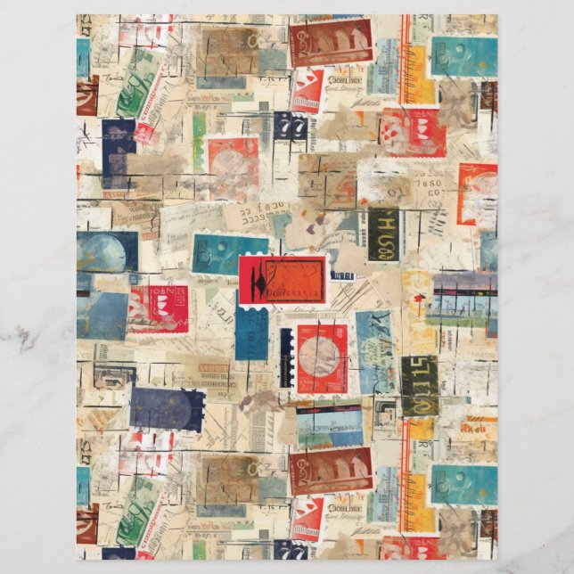 Faux Fantasy Postage Frimärke Collage 3 (Baksida)