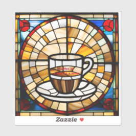 Faux-fastkedjad glaskaffekaffe klistermärken